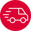 Handshake icon representing partnership and collaboration in business, enclosed in a red circle.