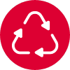 Handshake icon representing partnership and collaboration in business, enclosed in a red circle.