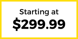 Text graphic displaying "Starting at $149.99" with a bright yellow background, promoting pricing for a product or service.