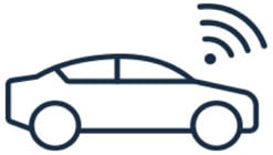 Icon of a smartphone with a blank screen, representing mobile technology and digital communication.