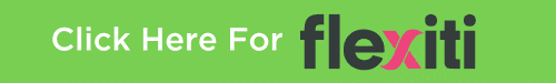 Button graphic promoting Flexiti payment options with a vibrant green background and clear call-to-action text.