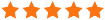 Five orange stars representing a perfect rating for a product or service, emphasizing high quality and customer satisfaction.