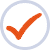 A checkmark icon with an orange tick inside a circular light gray outline, commonly used to indicate approval or completion in digital applications and documents.