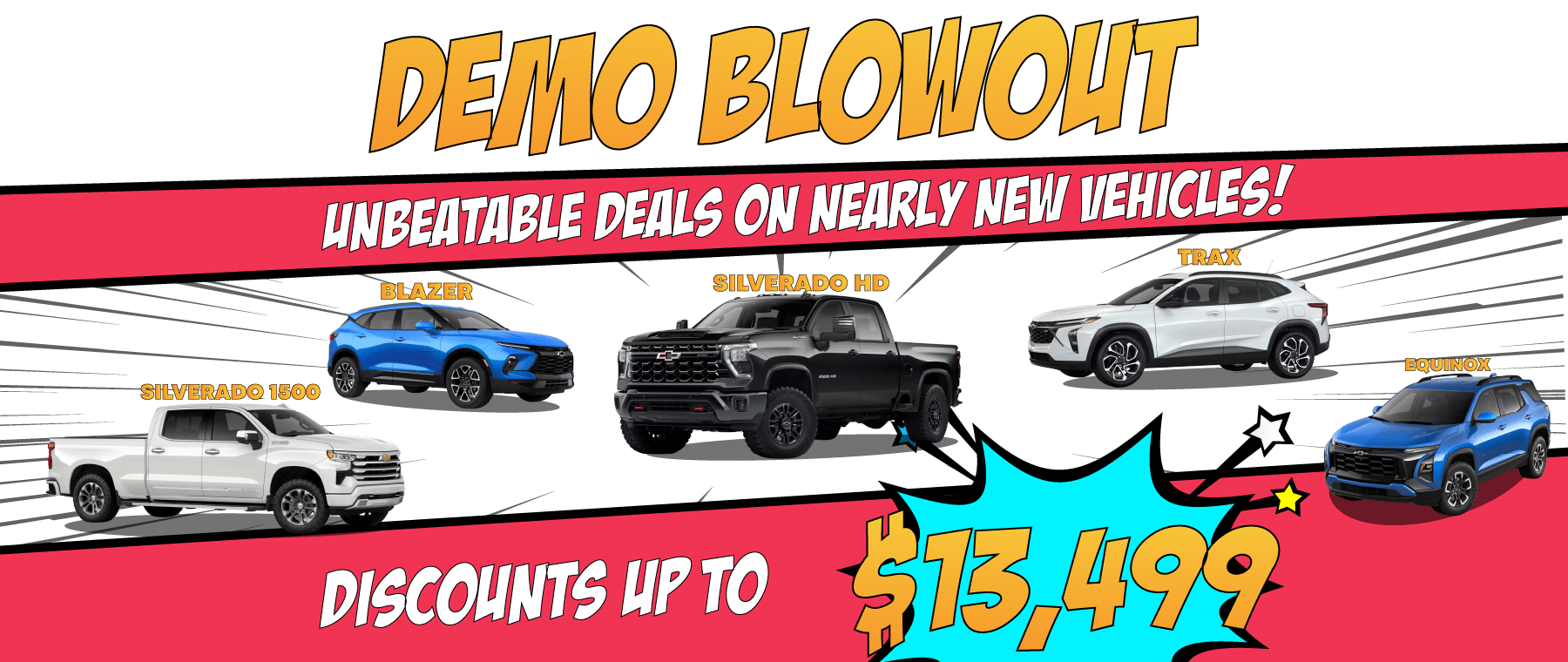 Employee pricing on select models promotion with mountain and lake background.